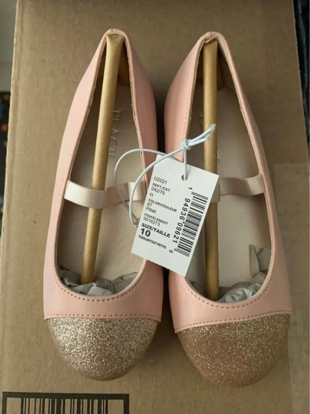 Little girls, size 10, new pink and gold shoes